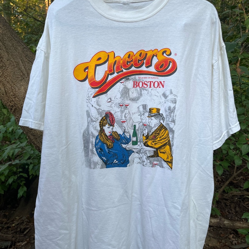 Cheers TV Show T-Shirt Men’s XL Gildan White Boston 2006 CBS Studios No Tag